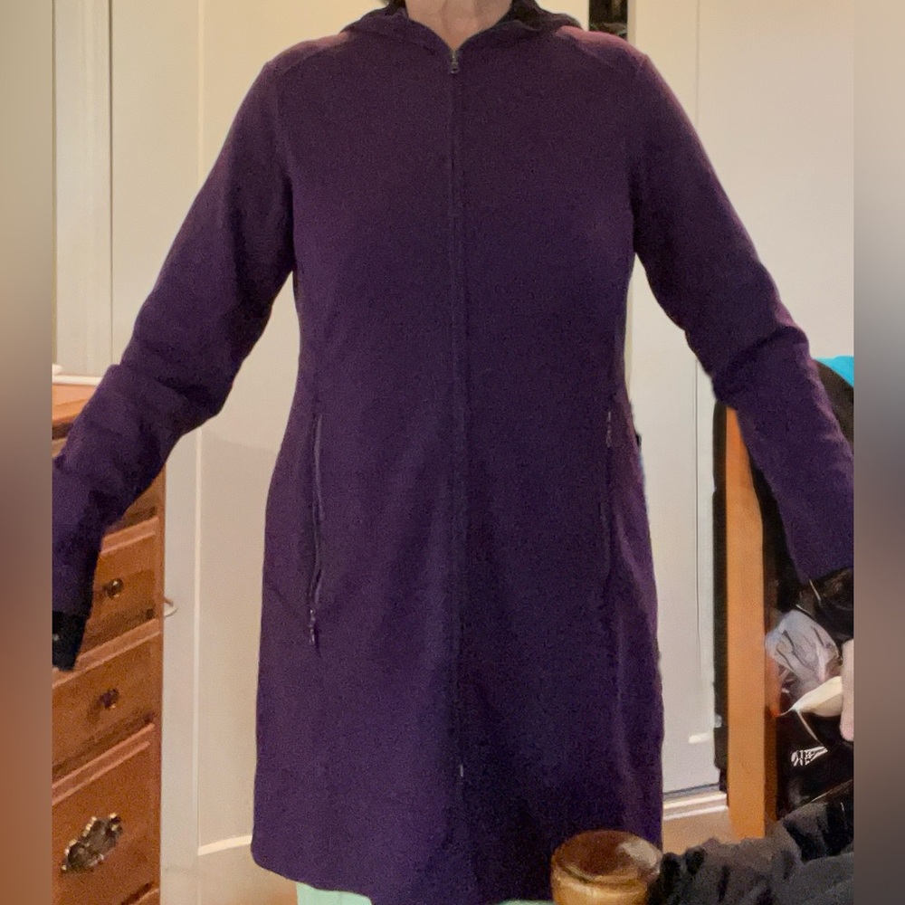 Ibex Merino wool Deep Purple Long Coat